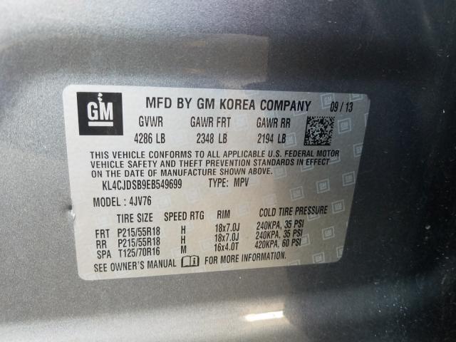 2014 BUICK ENCORE KL4CJDSB9EB549699