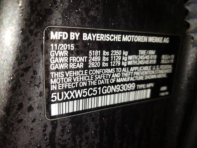 2016 BMW X4 XDRIVE3 5UXXW5C51G0N93099