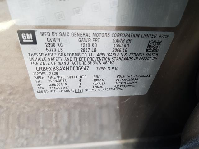 2017 BUICK ENVISION E LRBFXBSAXHD006947