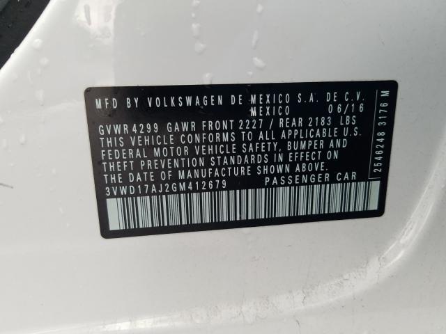 2016 VOLKSWAGEN JETTA SPOR 3VWD17AJ2GM412679