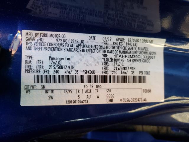 2012 FORD FOCUS SEL 1FAHP3M29CL332667
