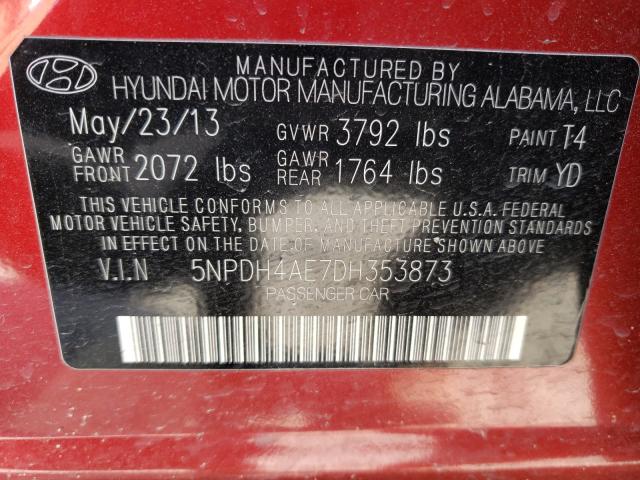 2013 HYUNDAI ELANTRA GL 5NPDH4AE7DH353873