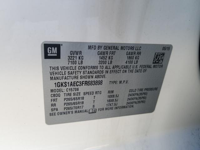 2015 GMC YUKON SLE 1GKS1AEC3FR683898