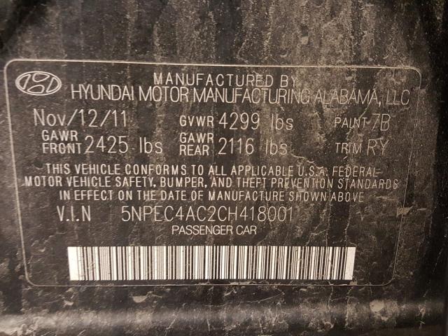 2012 HYUNDAI SONATA SE 5NPEC4AC2CH418001