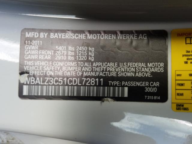 2012 BMW 650 I WBALZ3C51CDL72811