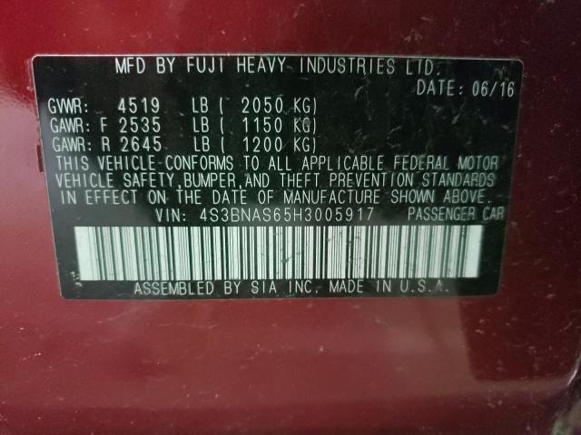 2017 SUBARU LEGACY SPO 4S3BNAS65H3005917