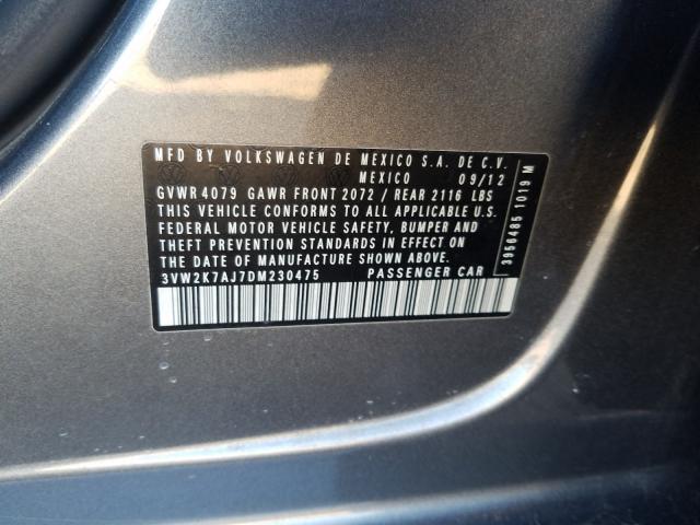 2013 VOLKSWAGEN JETTA BASE 3VW2K7AJ7DM230475
