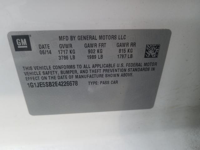 2014 CHEVROLET SONIC LTZ 1G1JE5SB2E4226678