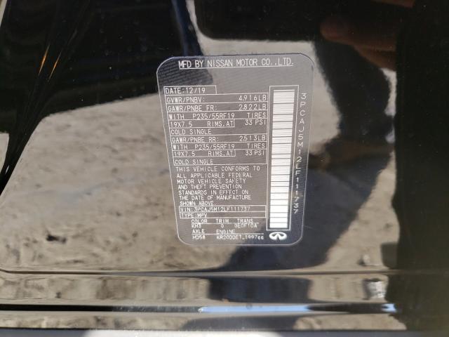 2020 INFINITI QX50 PURE 3PCAJ5M12LF111737