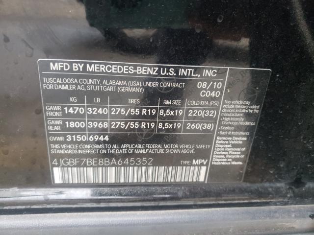 2011 MERCEDES-BENZ GL 450 4MA 4JGBF7BE8BA645352