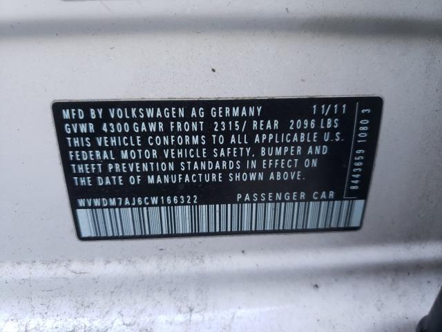 2012 VOLKSWAGEN GOLF WVWDM7AJ6CW166322