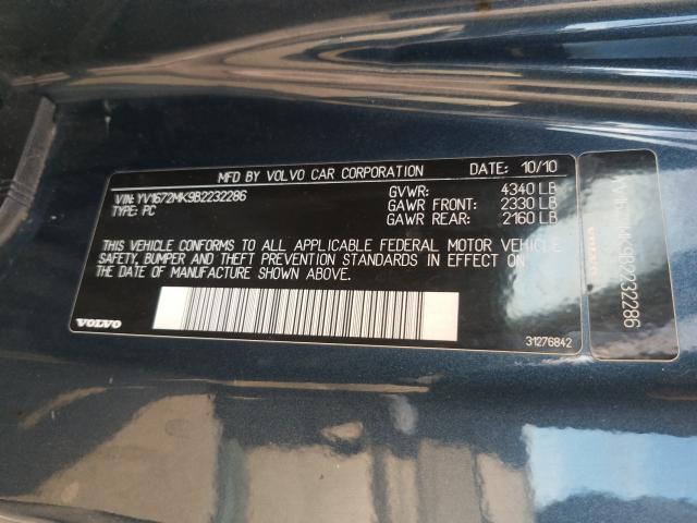 2011 VOLVO C30 T5 YV1672MK9B2232286