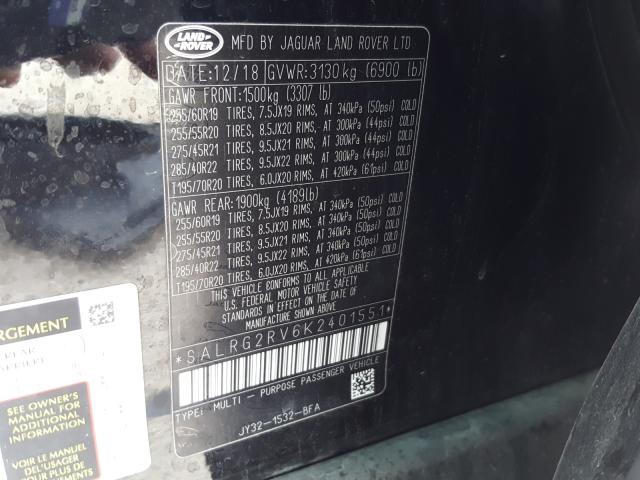 2019 LAND ROVER DISCOVERY SALRG2RV6K2401551
