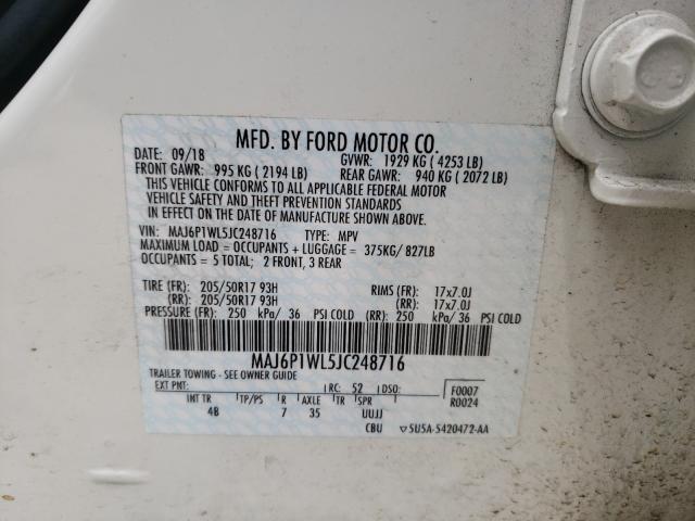 2018 FORD ECOSPORT T MAJ6P1WL5JC248716