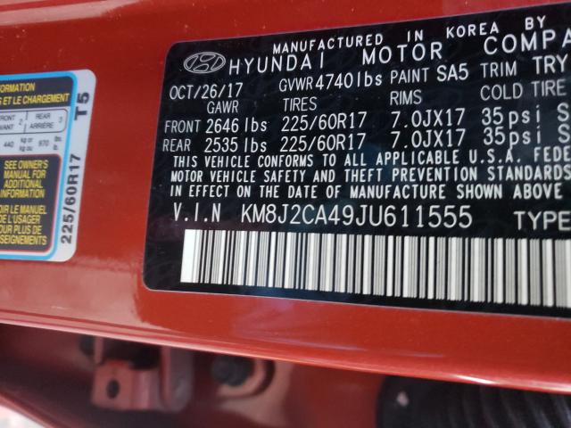 2018 HYUNDAI TUCSON SE KM8J2CA49JU611555