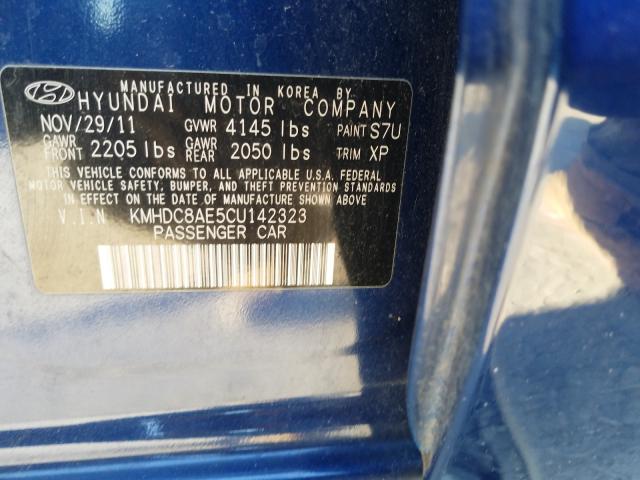 2012 HYUNDAI ELANTRA TO KMHDC8AE5CU142323