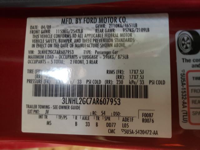 2010 LINCOLN MKZ 3LNHL2GC7AR607953