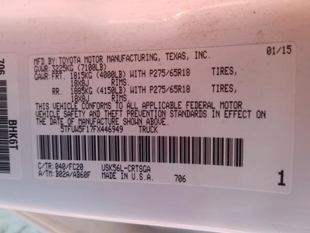 2015 TOYOTA TUNDRA DOU 5TFUW5F17FX446949