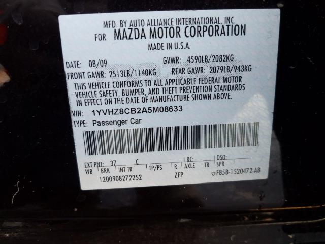 2010 MAZDA 6 S 1YVHZ8CB2A5M08633
