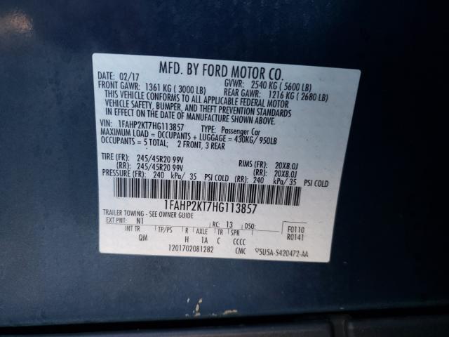 2017 FORD TAURUS SHO 1FAHP2KT7HG113857