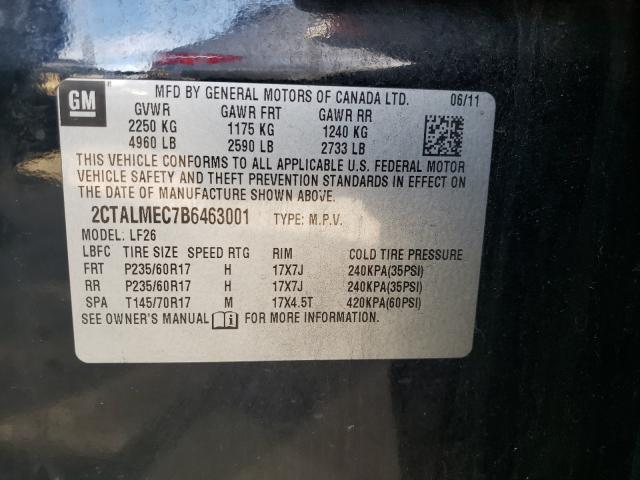 2011 GMC TERRAIN SL - 2CTALMEC7B6463001