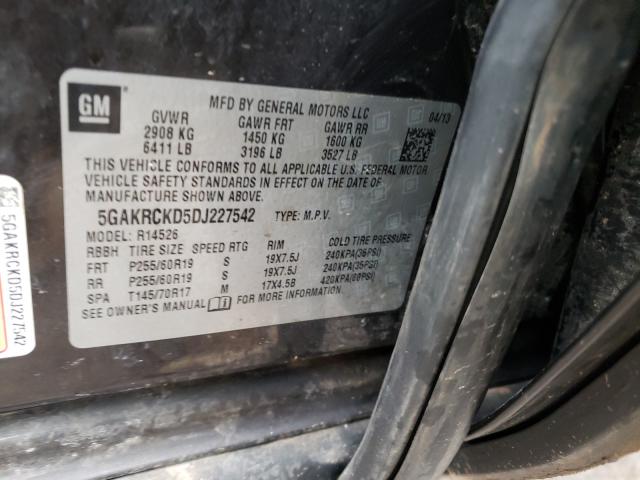 2013 BUICK ENCLAVE 5GAKRCKD5DJ227542