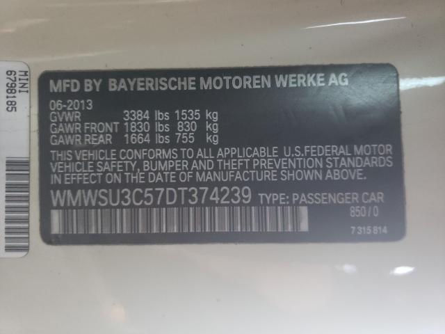 2013 MINI COOPER WMWSU3C57DT374239