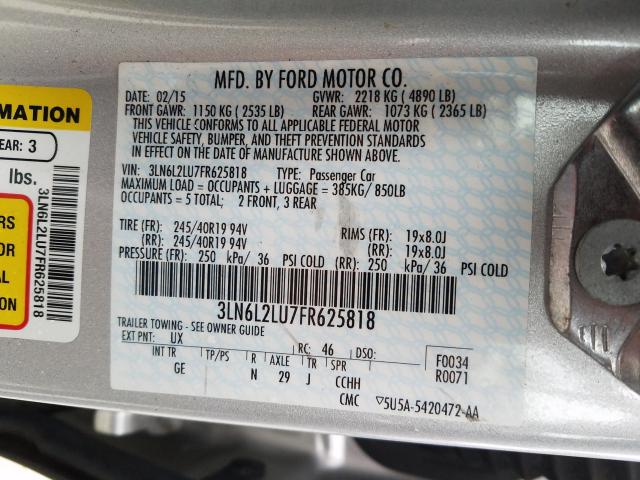 2015 LINCOLN MKZ HYBRID 3LN6L2LU7FR625818