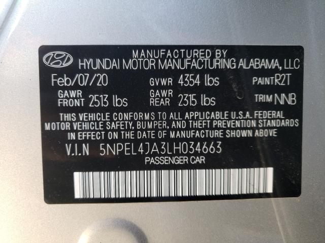 2020 HYUNDAI SONATA SEL 5NPEL4JA3LH034663