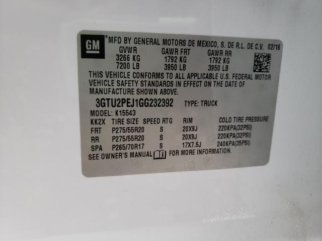 2016 GMC SIERRA K15 3GTU2PEJ1GG232392