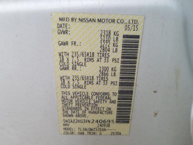 2015 NISSAN MURANO S 5N1AZ2MG3FN240695