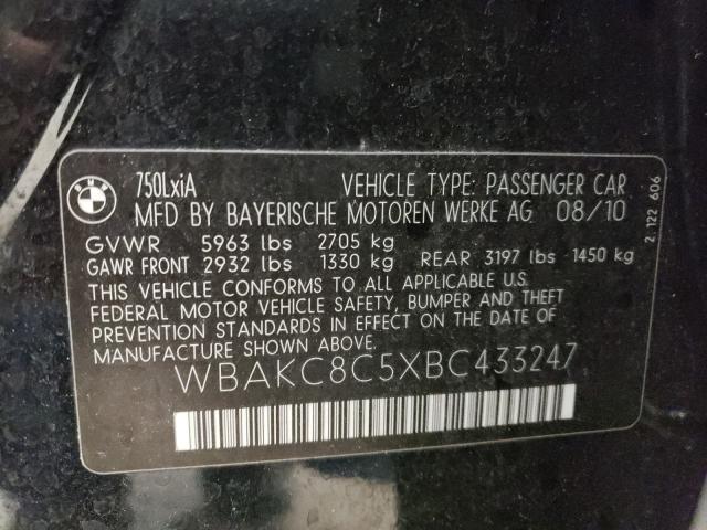 2011 BMW 750 WBAKC8C5XBC433247