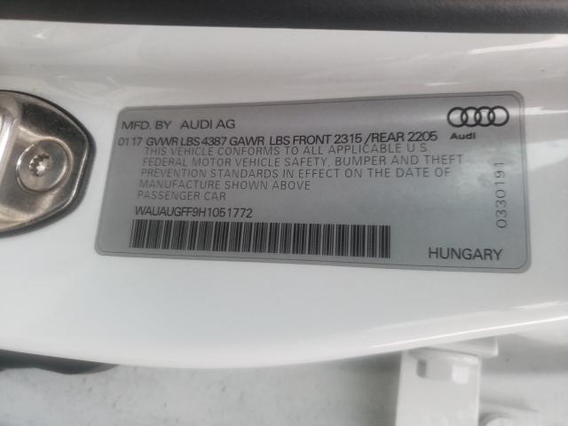 2017 AUDI A3 PREMIUM WAUAUGFF9H1051772