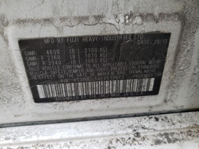 2014 SUBARU LEGACY 3.6 4S3BMDL66E2013643