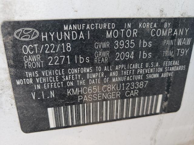2019 HYUNDAI IONIQ BLUE KMHC65LC8KU123387