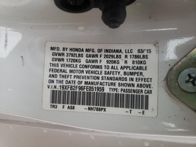 2015 HONDA CIVIC EXL 19XFB2F96FE051959