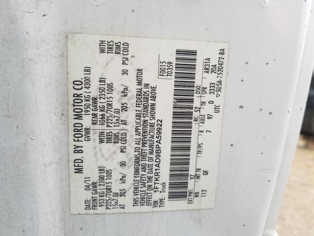 2011 FORD RANGER 1FTKR1AD9BPA59922