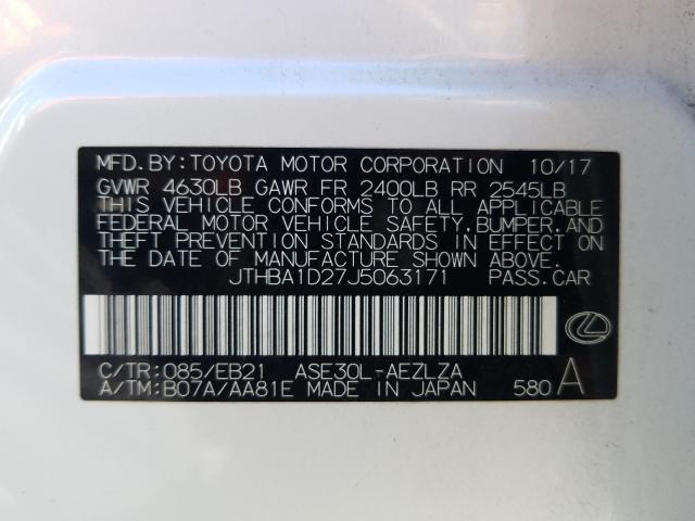 2018 LEXUS IS 300 JTHBA1D27J5063171