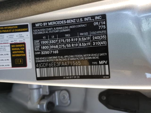 2015 MERCEDES-BENZ GL 450 4MA 4JGDF6EE3FA471565
