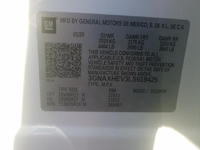 2020 CHEVROLET EQUINOX LS 3GNAXHEV3LS619425