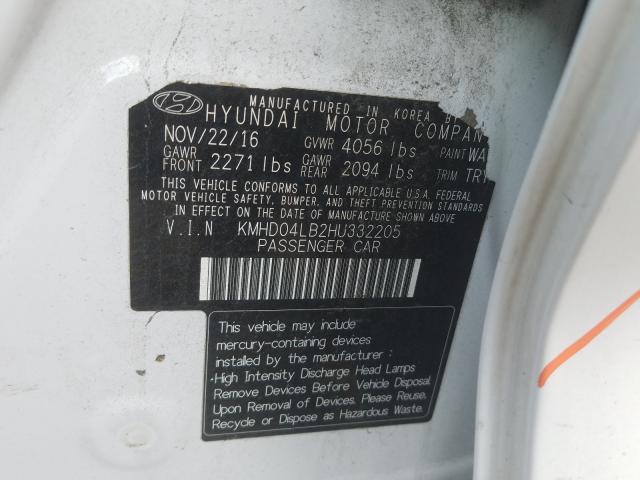 2017 HYUNDAI ELANTRA SP KMHD04LB2HU332205