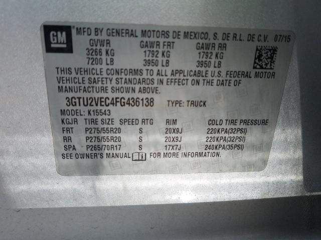 2015 GMC SIERRA K15 3GTU2VEC4FG436138