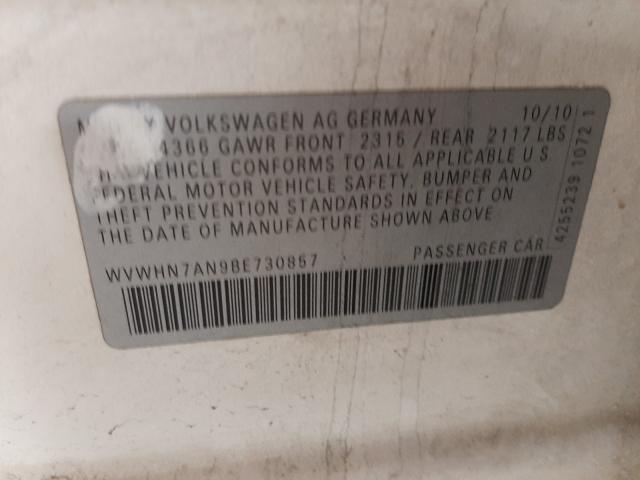 2011 VOLKSWAGEN CC LUXURY WVWHN7AN9BE730857