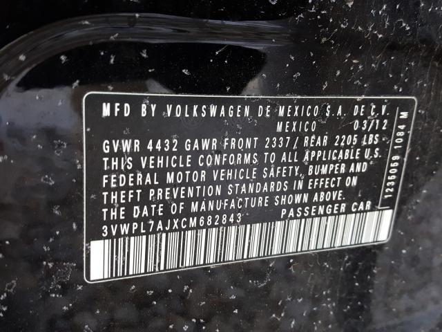 2012 VOLKSWAGEN JETTA TDI 3VWPL7AJXCM682843