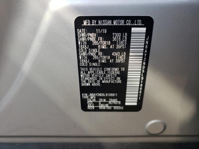 2020 NISSAN ARMADA SV JN8AY2ND5L9106811