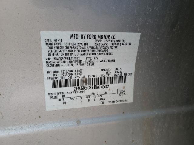 2018 FORD FLEX SEL 2FMGK5C89JBA14532