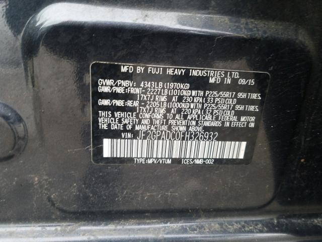 2015 SUBARU XV CROSSTR JF2GPADC0FH326932