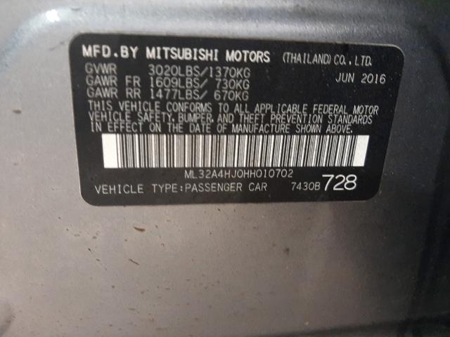2017 MITSUBISHI MIRAGE SE ML32A4HJ0HH010702