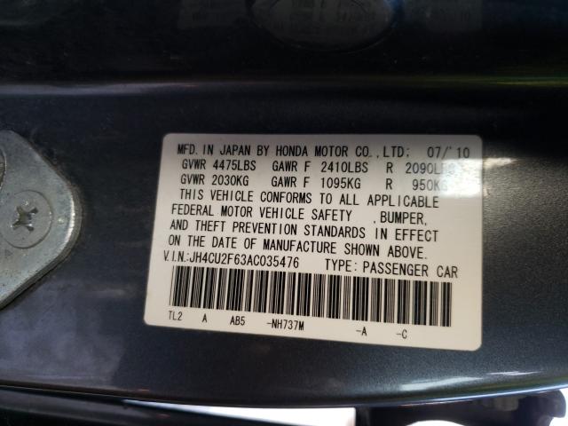 2010 ACURA TSX JH4CU2F63AC035476