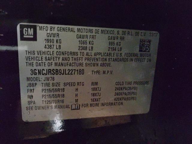 2018 CHEVROLET TRAX PREMI 3GNCJRSB9JL227180